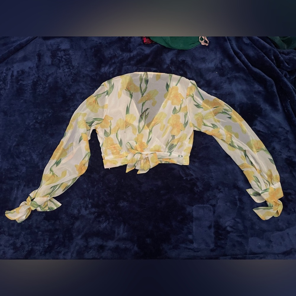 S L’atiste by Amy designer Yellow Daffodil Scarf Pant set (2 piece)